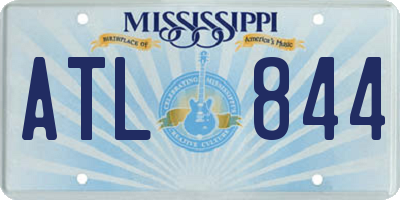 MS license plate ATL844