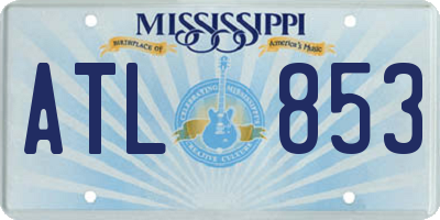 MS license plate ATL853
