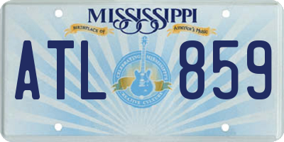 MS license plate ATL859