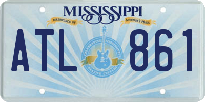 MS license plate ATL861