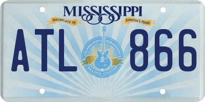 MS license plate ATL866