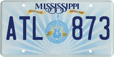 MS license plate ATL873