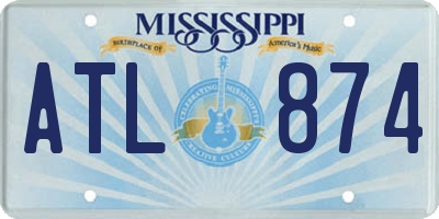 MS license plate ATL874
