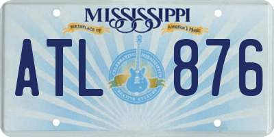 MS license plate ATL876
