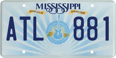 MS license plate ATL881