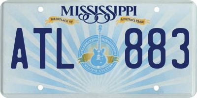 MS license plate ATL883