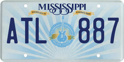 MS license plate ATL887