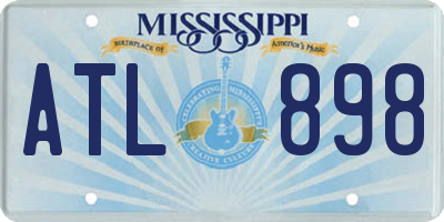 MS license plate ATL898