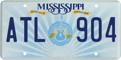 MS license plate ATL904