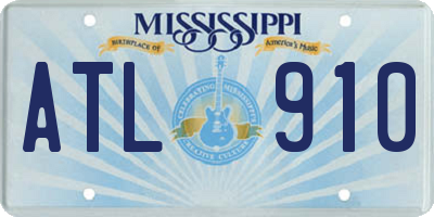 MS license plate ATL910