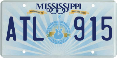 MS license plate ATL915
