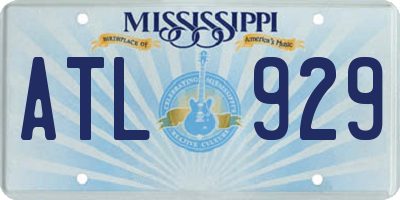 MS license plate ATL929