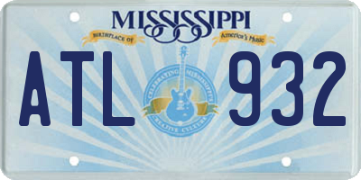 MS license plate ATL932