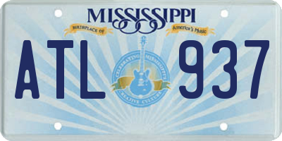 MS license plate ATL937