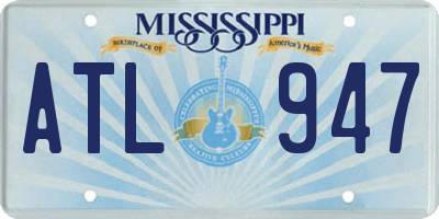MS license plate ATL947