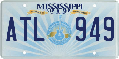 MS license plate ATL949