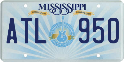 MS license plate ATL950