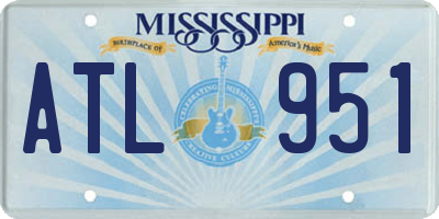MS license plate ATL951