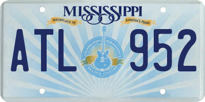MS license plate ATL952