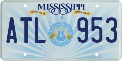 MS license plate ATL953