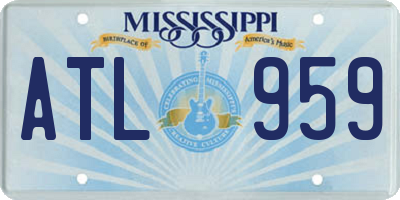 MS license plate ATL959