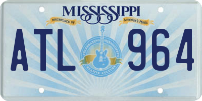 MS license plate ATL964