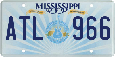 MS license plate ATL966
