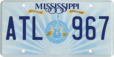 MS license plate ATL967