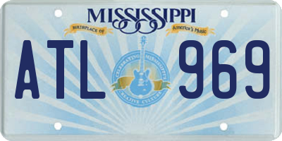 MS license plate ATL969