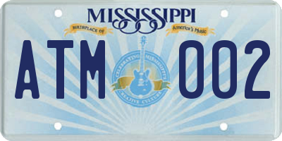 MS license plate ATM002
