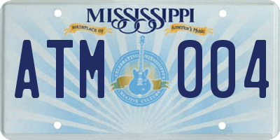 MS license plate ATM004