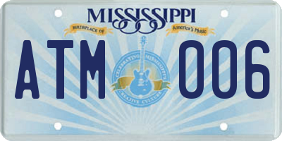 MS license plate ATM006