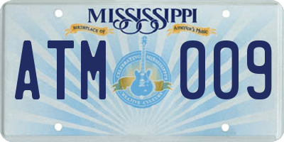 MS license plate ATM009