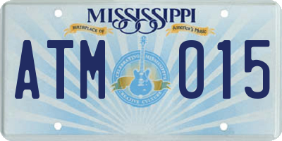 MS license plate ATM015