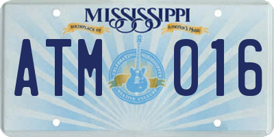 MS license plate ATM016