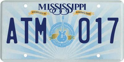 MS license plate ATM017