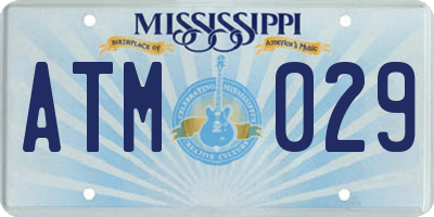 MS license plate ATM029