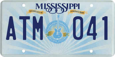 MS license plate ATM041