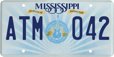 MS license plate ATM042
