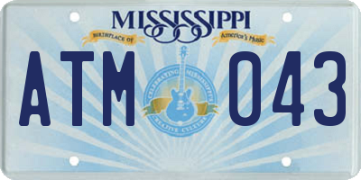 MS license plate ATM043