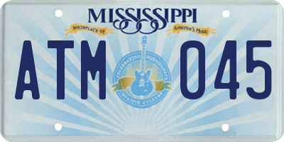 MS license plate ATM045