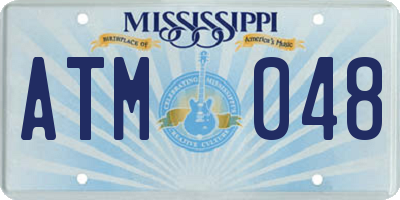 MS license plate ATM048