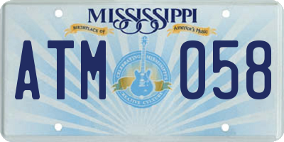 MS license plate ATM058