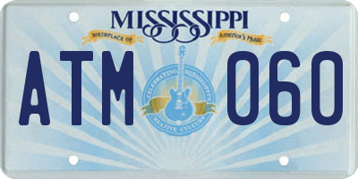 MS license plate ATM060