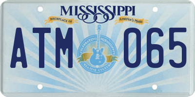 MS license plate ATM065