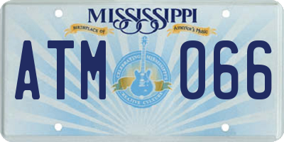 MS license plate ATM066