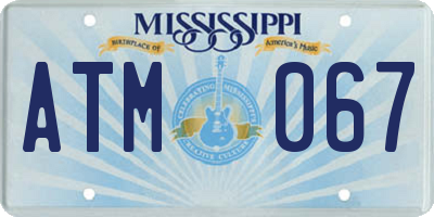 MS license plate ATM067