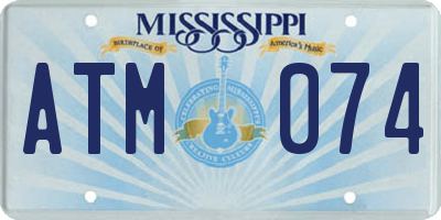 MS license plate ATM074