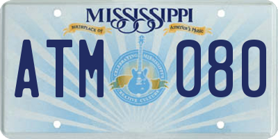 MS license plate ATM080