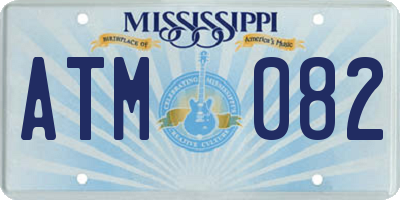 MS license plate ATM082